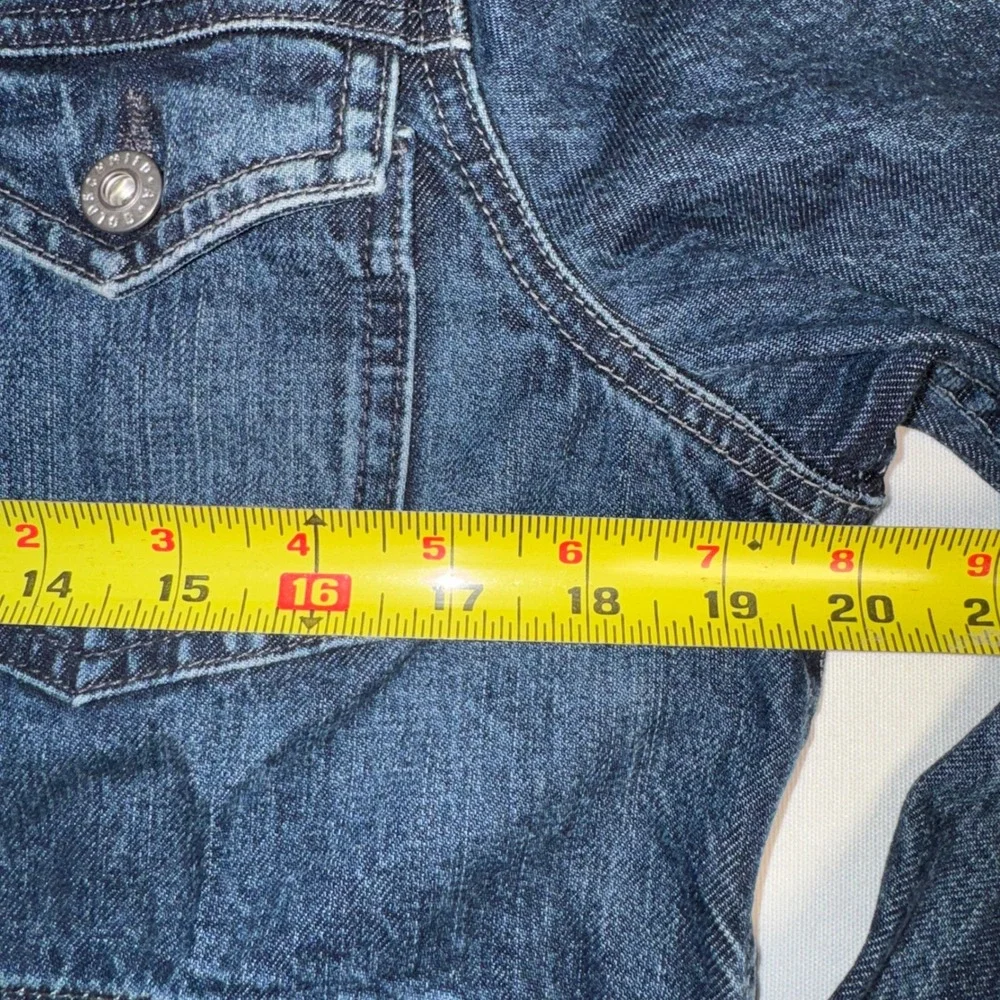 AG Adriano Goldschmied Mens Denim Trucker Jacket Dark Wash‎ LGN4130-FZL Size L